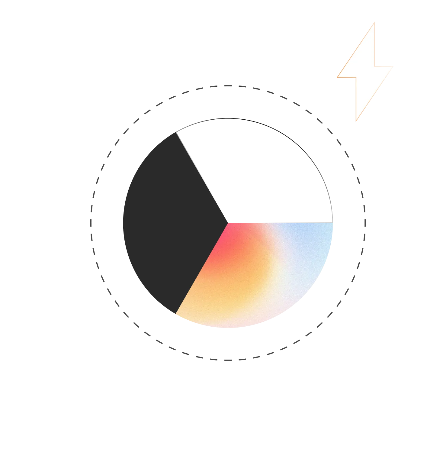 A circle with a lightening bolt in the middle of it.