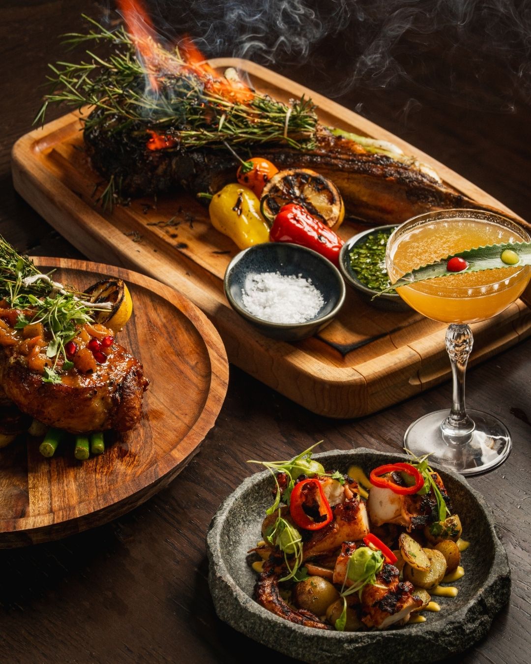 Three dishes at Agenda Astoria Large Group Dining in Astoria: How to Plan Dinner, Drinks and Dancing Without Turning It Into a Full Event
