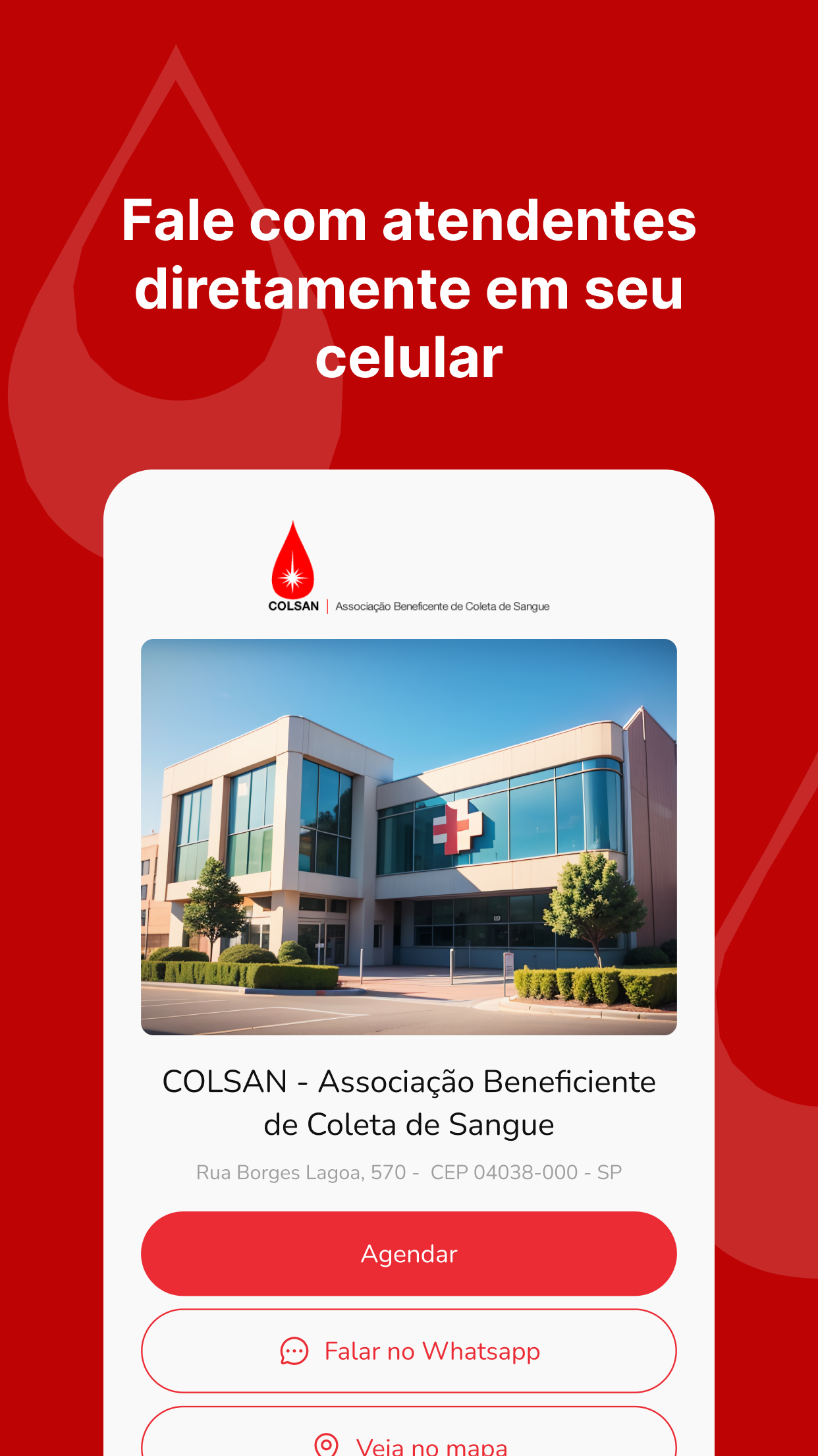 Imagem de um aparelho smartphone com a tela exibindo o aplicativo do sistema