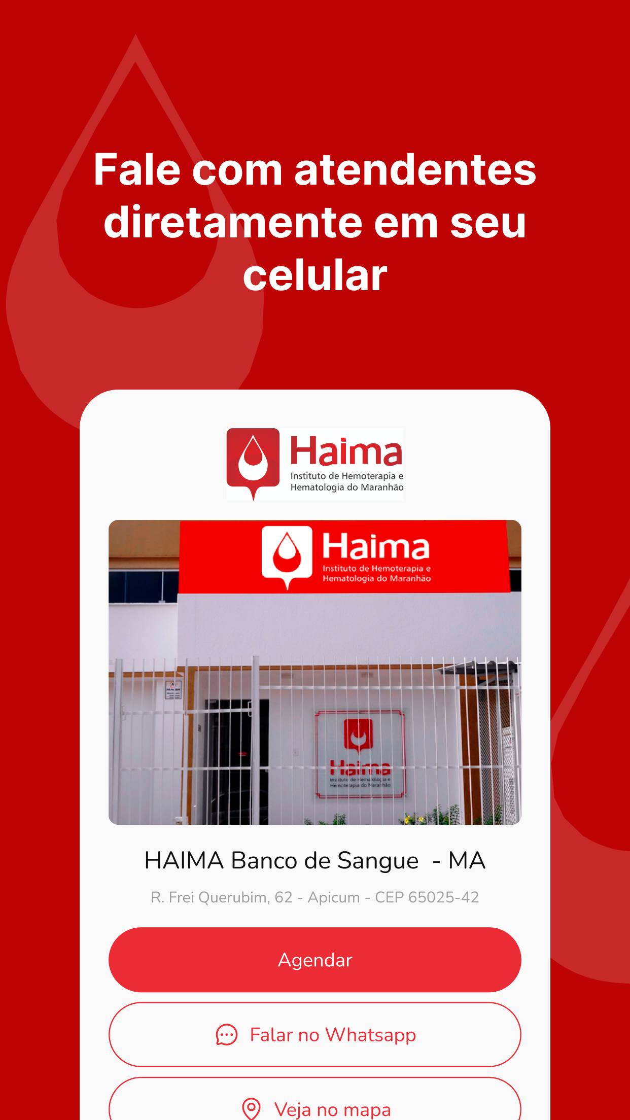 Imagem de um aparelho smartphone com a tela exibindo o aplicativo do sistema