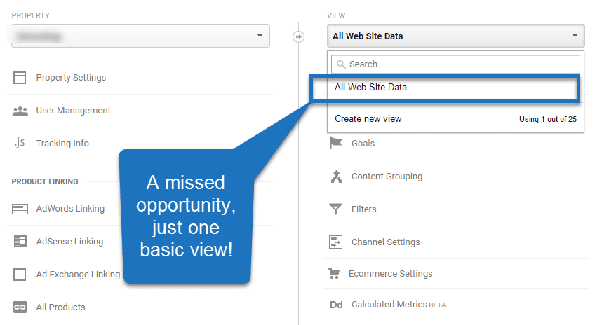 All Web Site Data View in Google Analytics