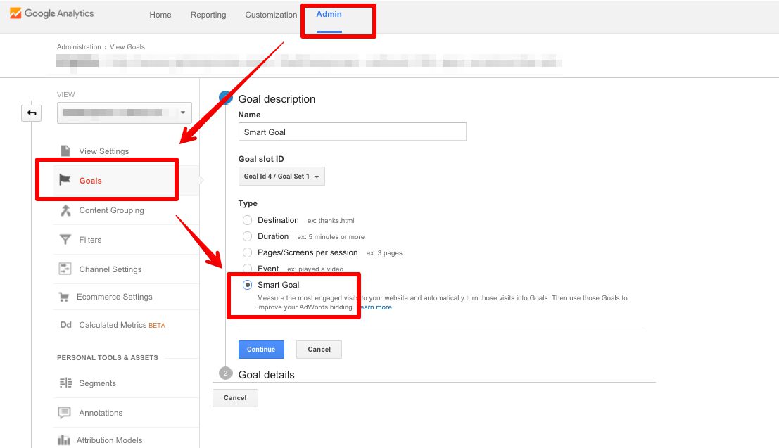 Smart Goals in Google Analytics