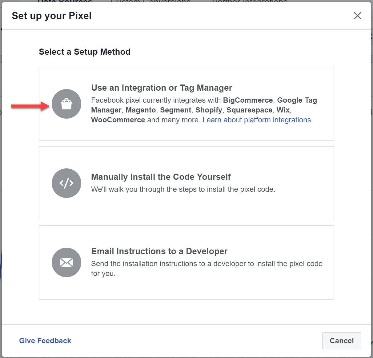 Set up Your Pixel Method