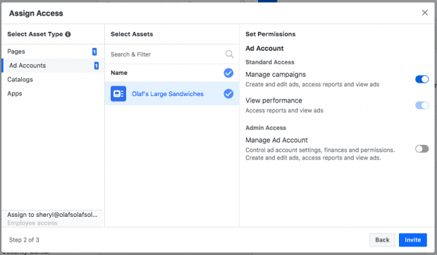 Select Asset Type on Ad Accounts