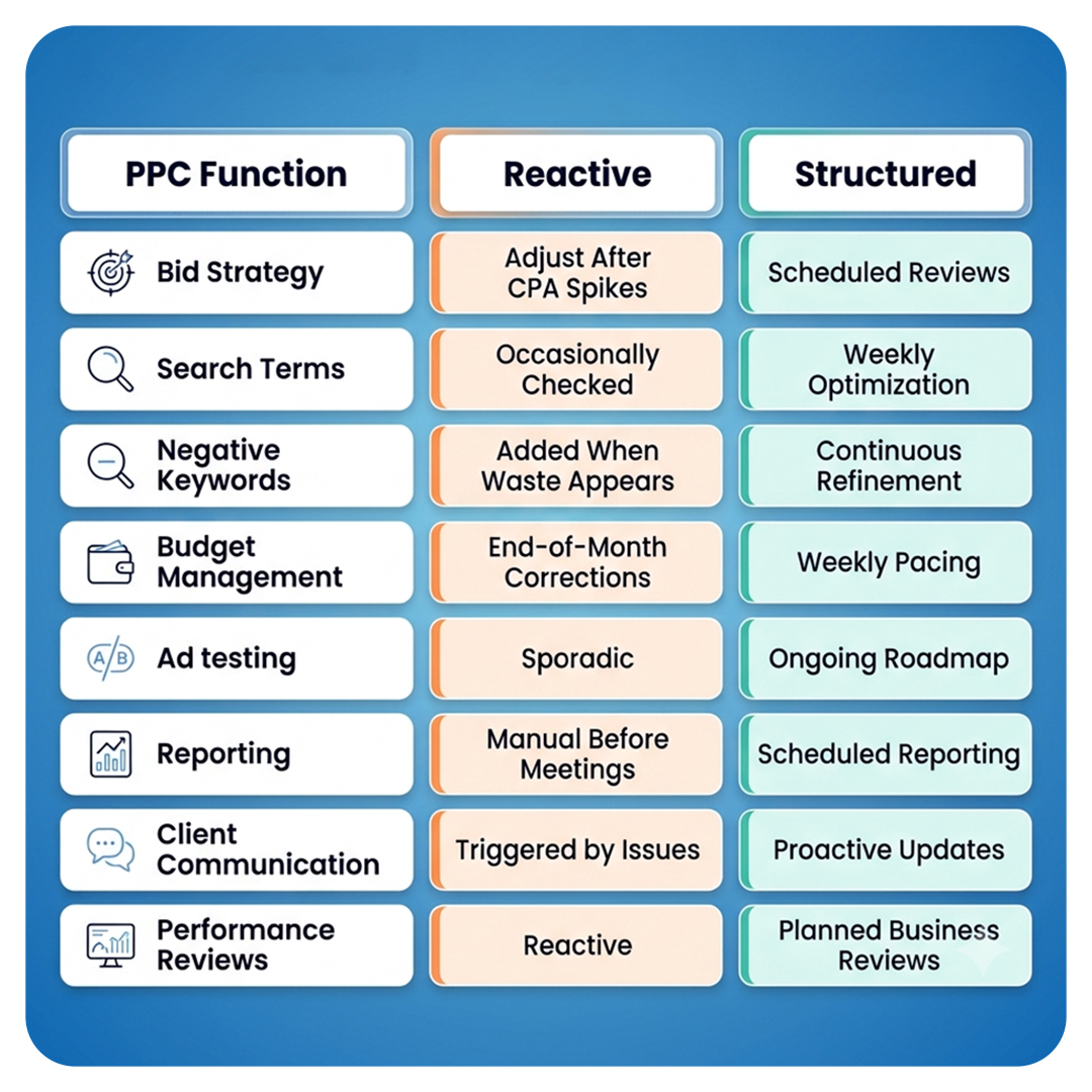 Reactive vs. Structured Optimization