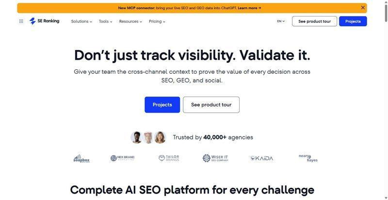 SE Ranking homepage