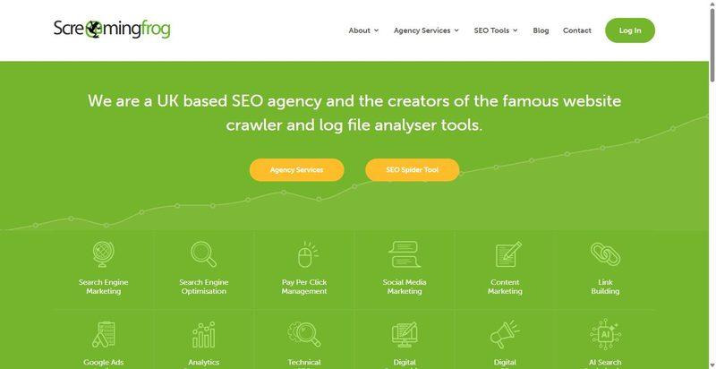 Screaming Frog homepage
