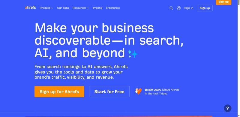 Ahrefs homepage