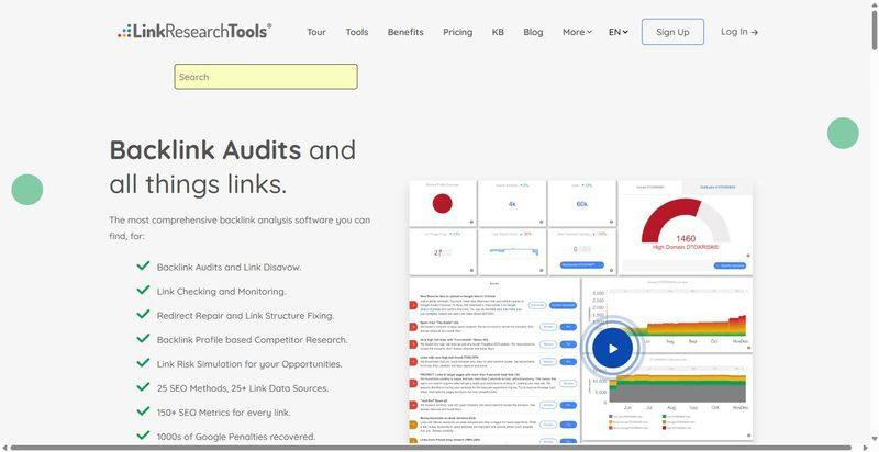 LinkResearchTools homepage