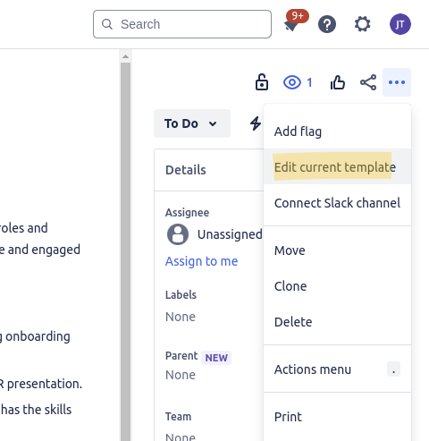 Edit a jira issue template