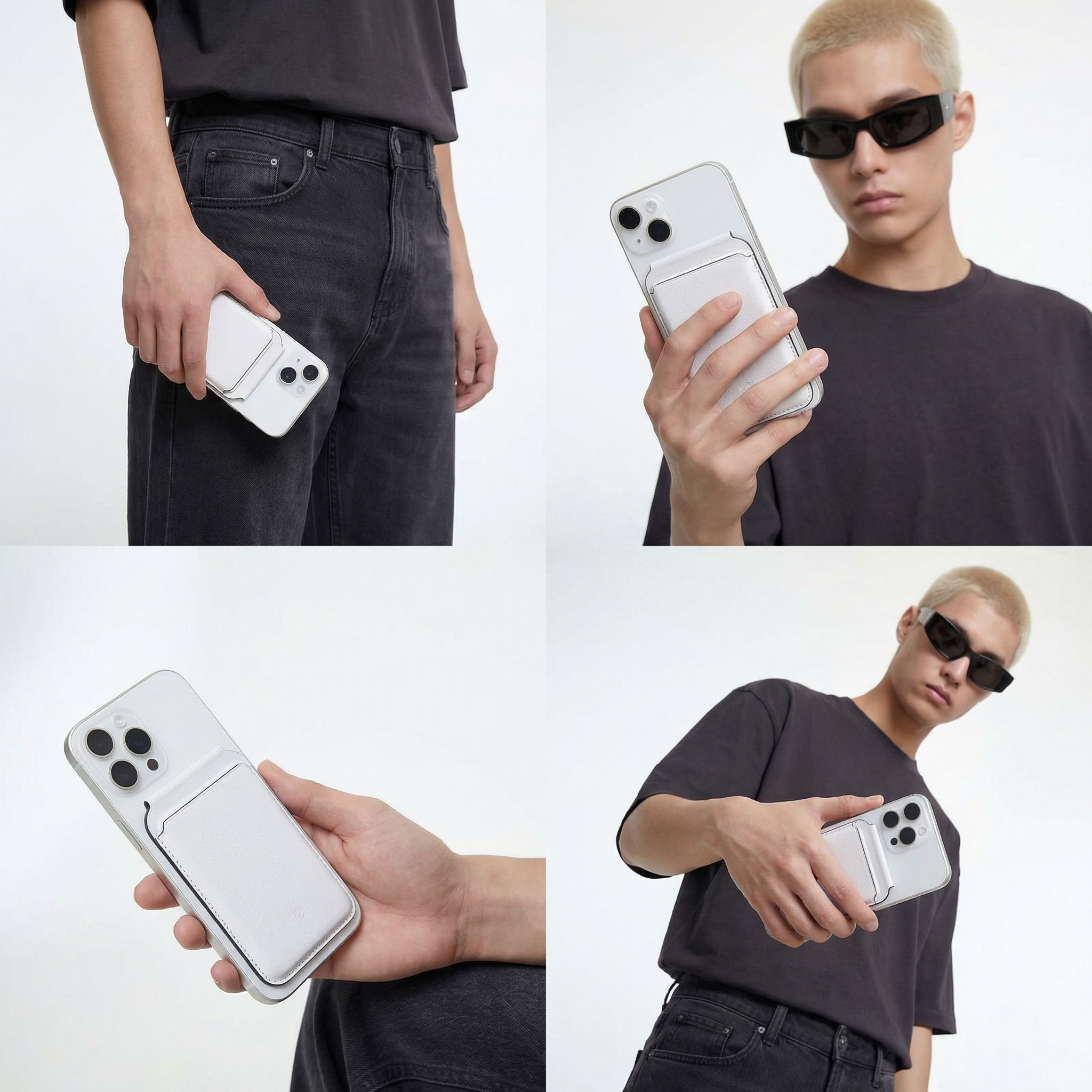 modlab MagSafe Wallet White — in use