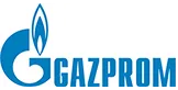 Gazprom logo consisting of a blue stylized flame and the word 'GAZPROM' in uppercase blue letters.