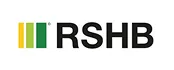 RSHP logo with three vertical bars in yellow and green colors to the left of the letters RSHB.