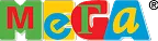 The word 'MeGa' displayed in colorful block letters: green M, blue lowercase e, red capital G, and blue lowercase a on a white background.