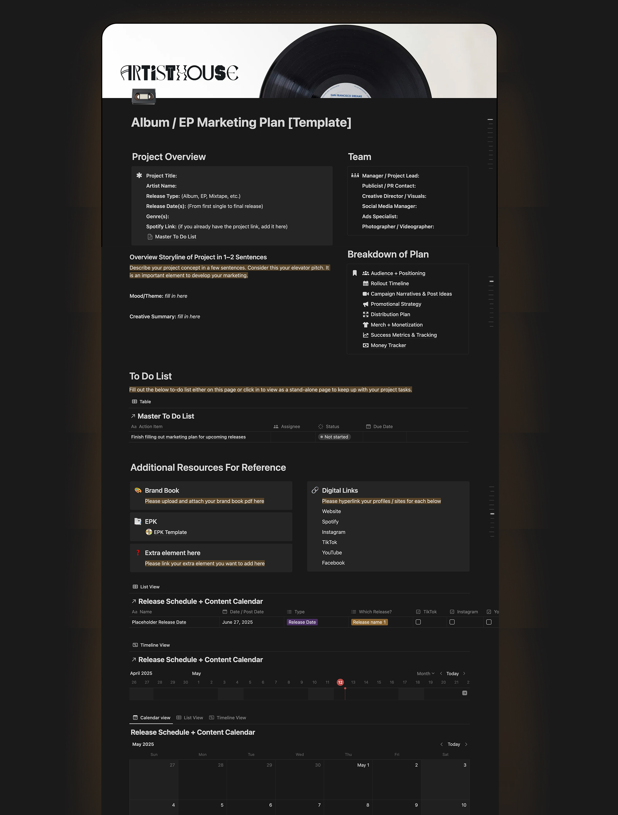 Marketing Plan Notion Template