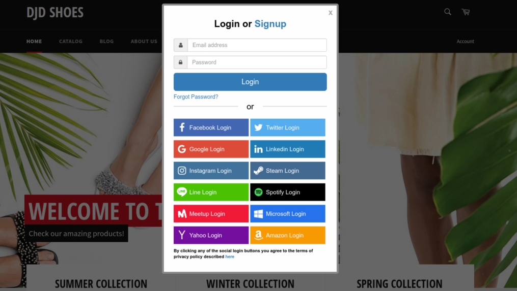 One Click Social Login - Shopify Plugins