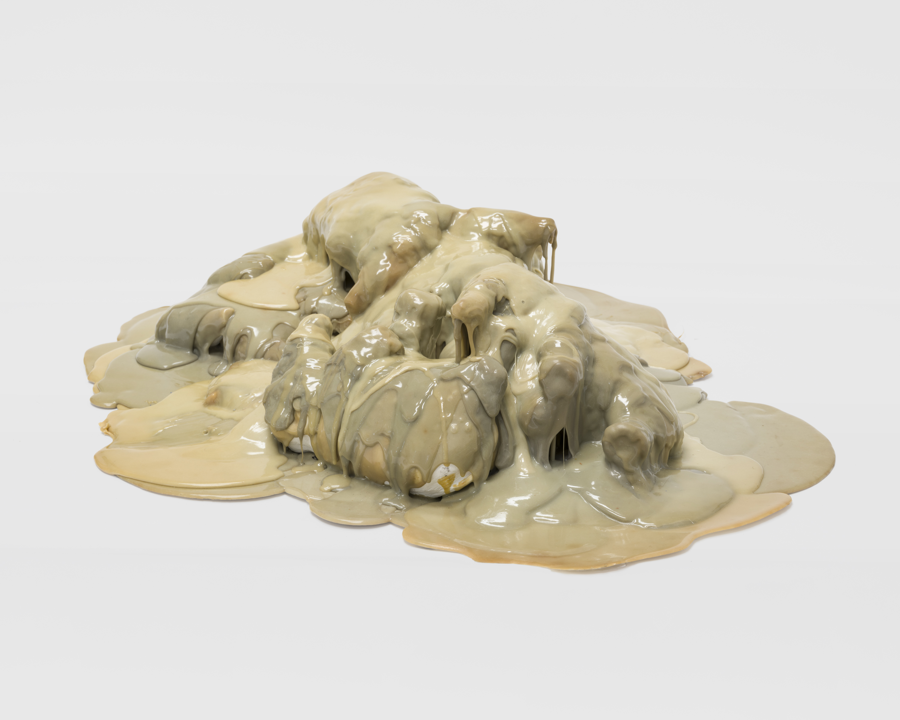 Jacci Den Hartog, Grey Pour, 1992, Rubber, 8 x 30 x 26 in., 20.32 x 76.20 x 66.04 cm, JDE0009