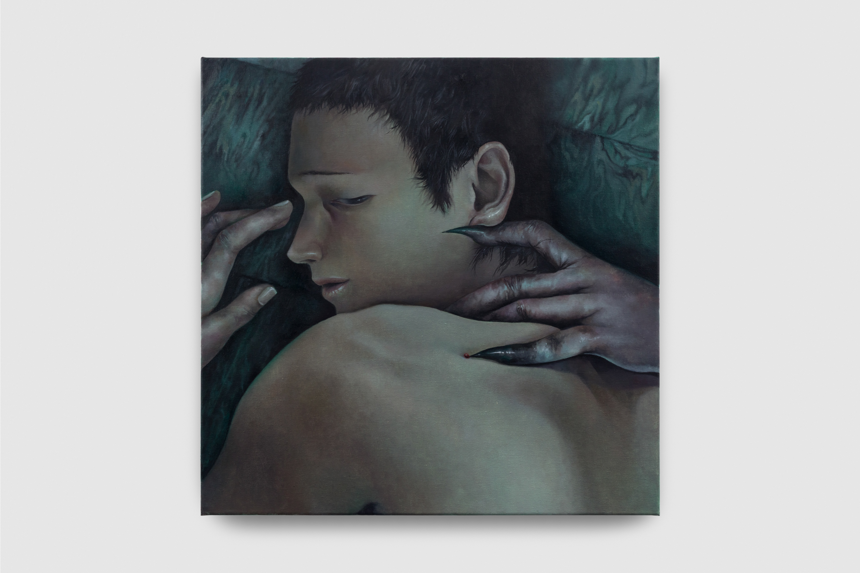 Tommy Xie, Confusion. 3, 2025, Oil on canvas, 20 x 20 x 1.5 in, 51 x 51 x 4 cm, TX0006