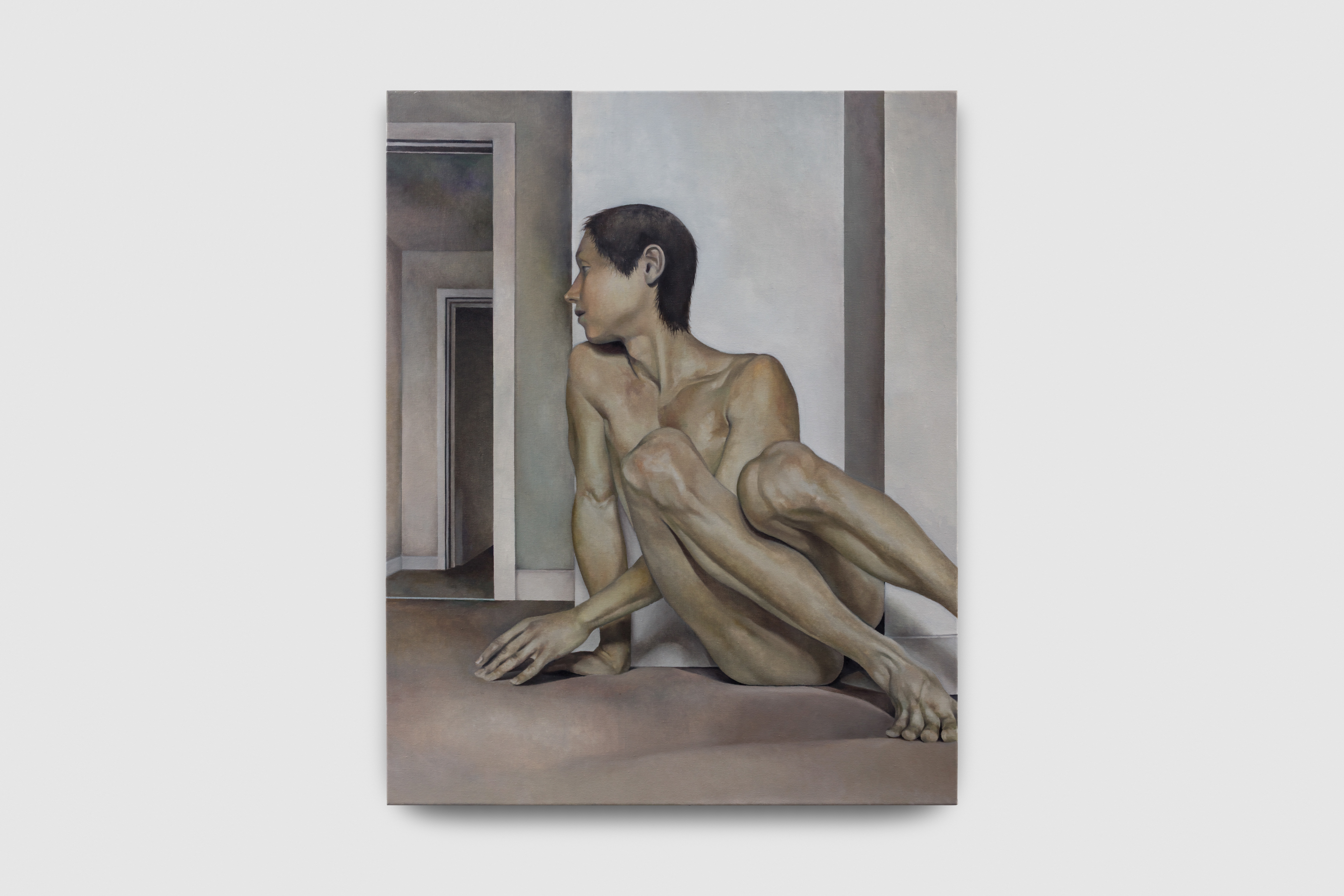 Tommy Xie, In the house of my love, 2025, Oil on canvas, 30 x 24 x 1.5 in, 76.5 x 61 x 4 cm, TX0003