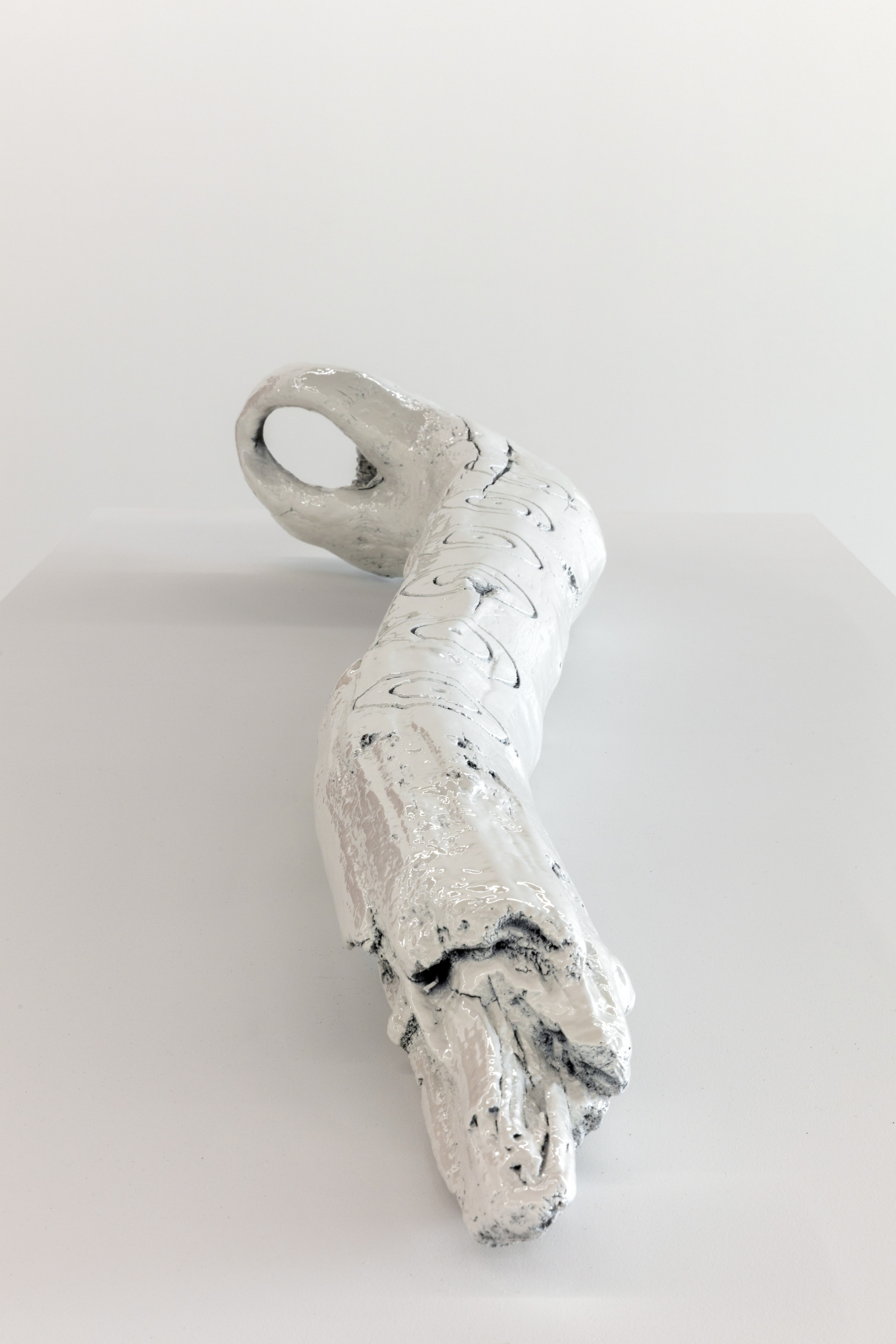 New Artifact (white), 2023, Automotive paint on found wood,  9 x 83 x 15 in., 22.86 x 210.82 x 38.1 cm, Collection Dallas Museum of Art, Dallas, Texas