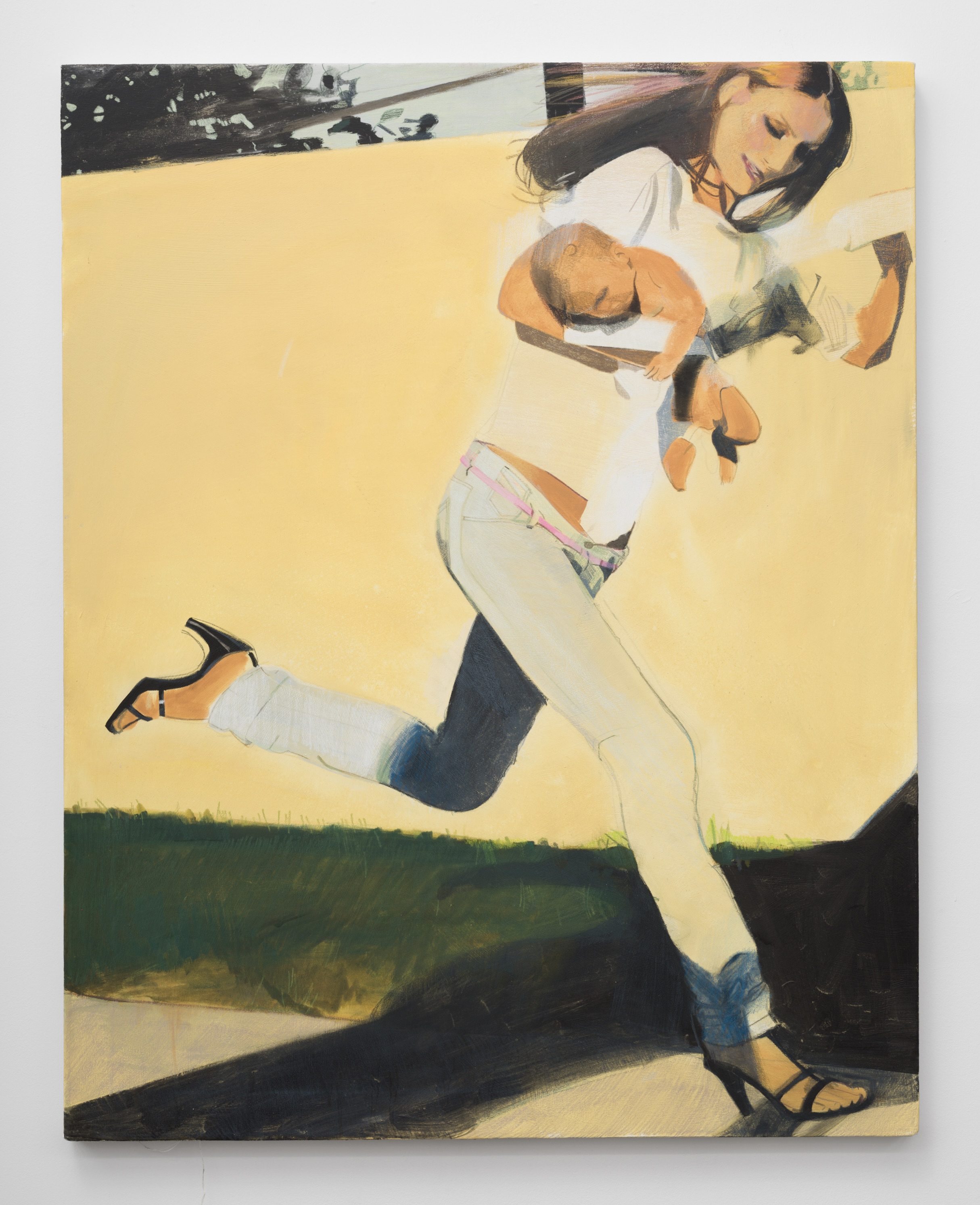 Hannah Taurins, Runaway, 2026, gouache and colored pencil on canvas, 48 x 38 in., 121.92 x 96.52 cm, HTA0016