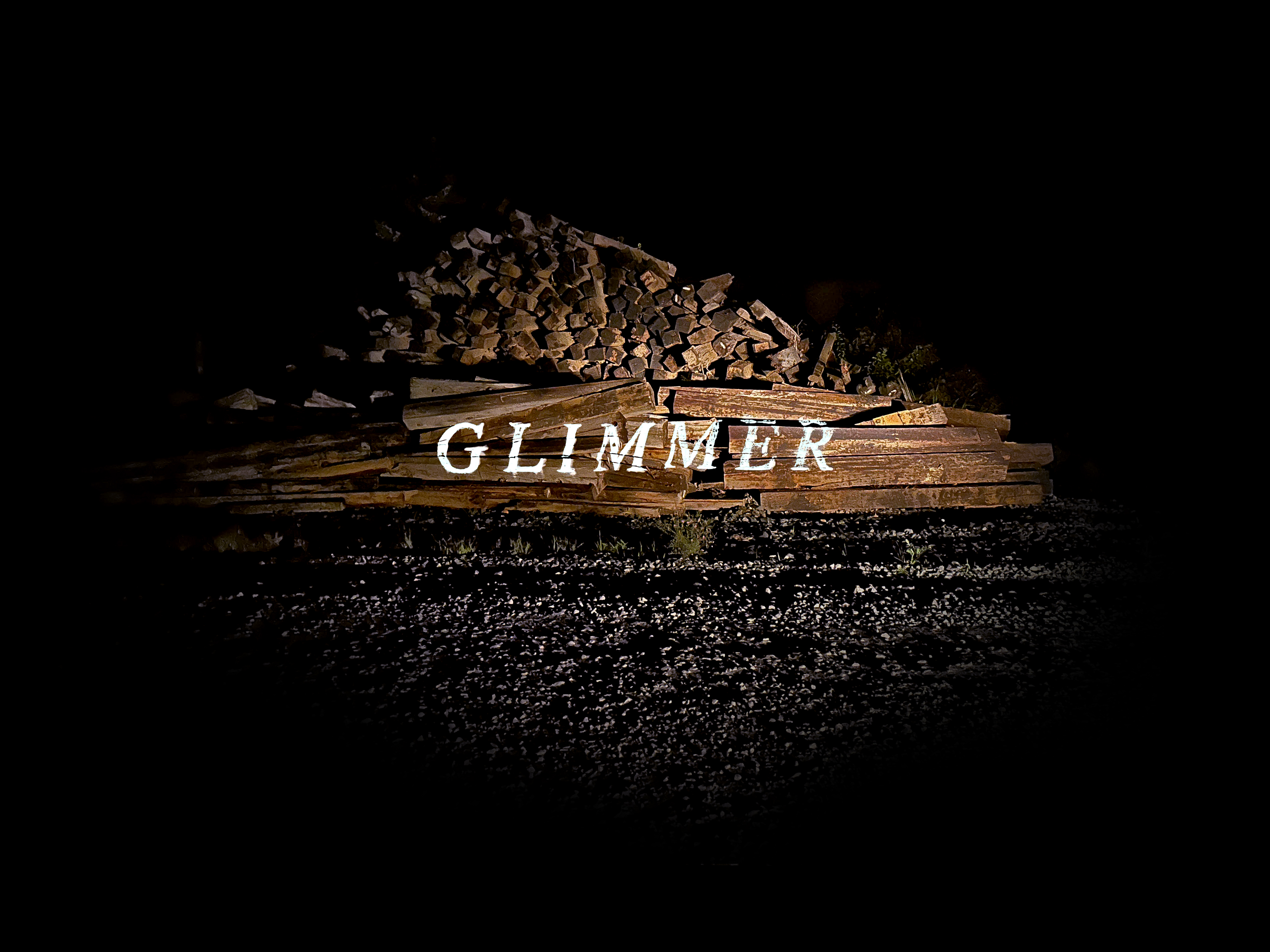 Glimmer, 2023, spray paint on lumber
