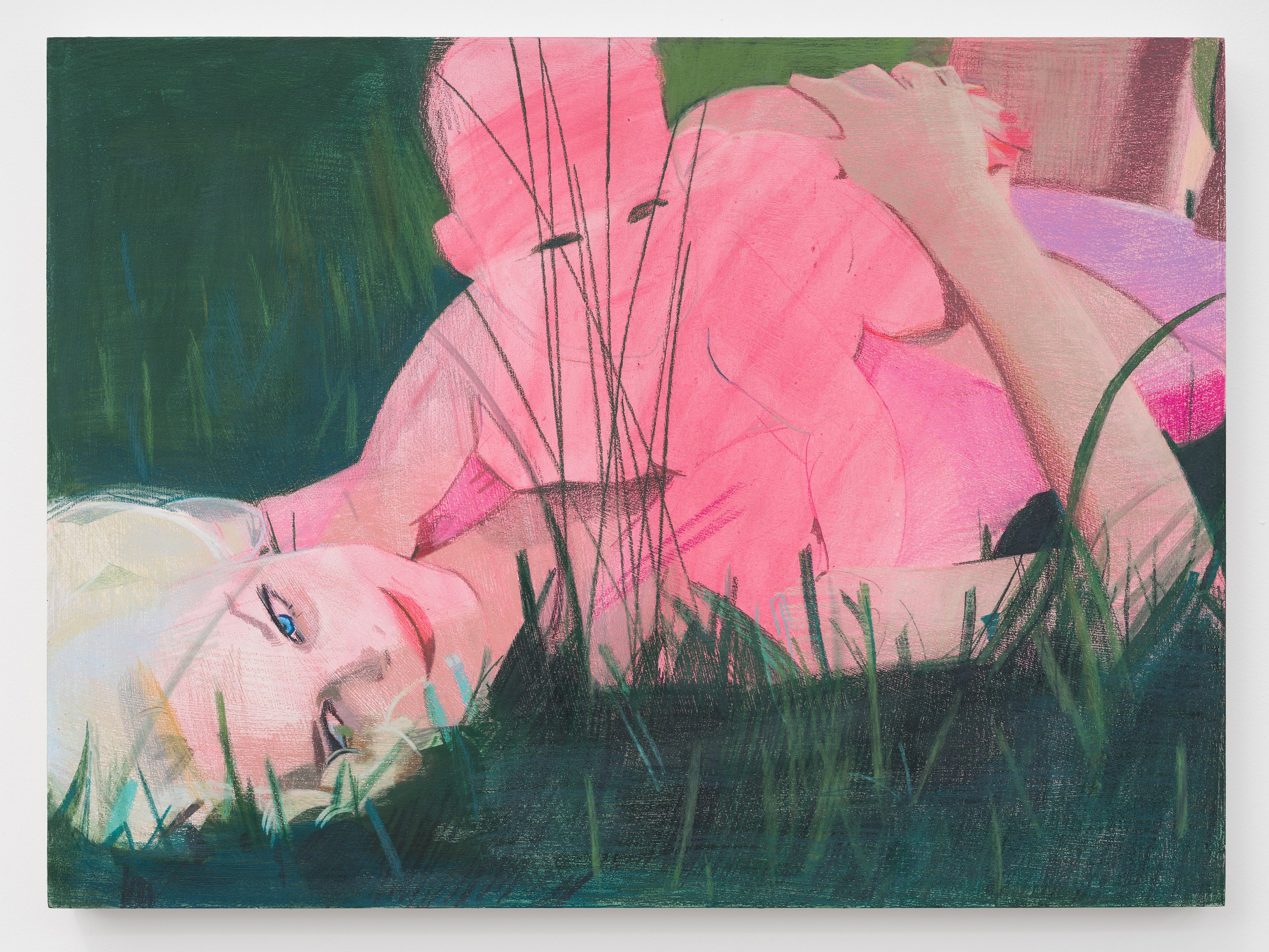 Human Nature, 2026, Acrylic gouache and colored pencil on panel, 22 x 30 in., 55.88 x 76.20 cm, HTA0020