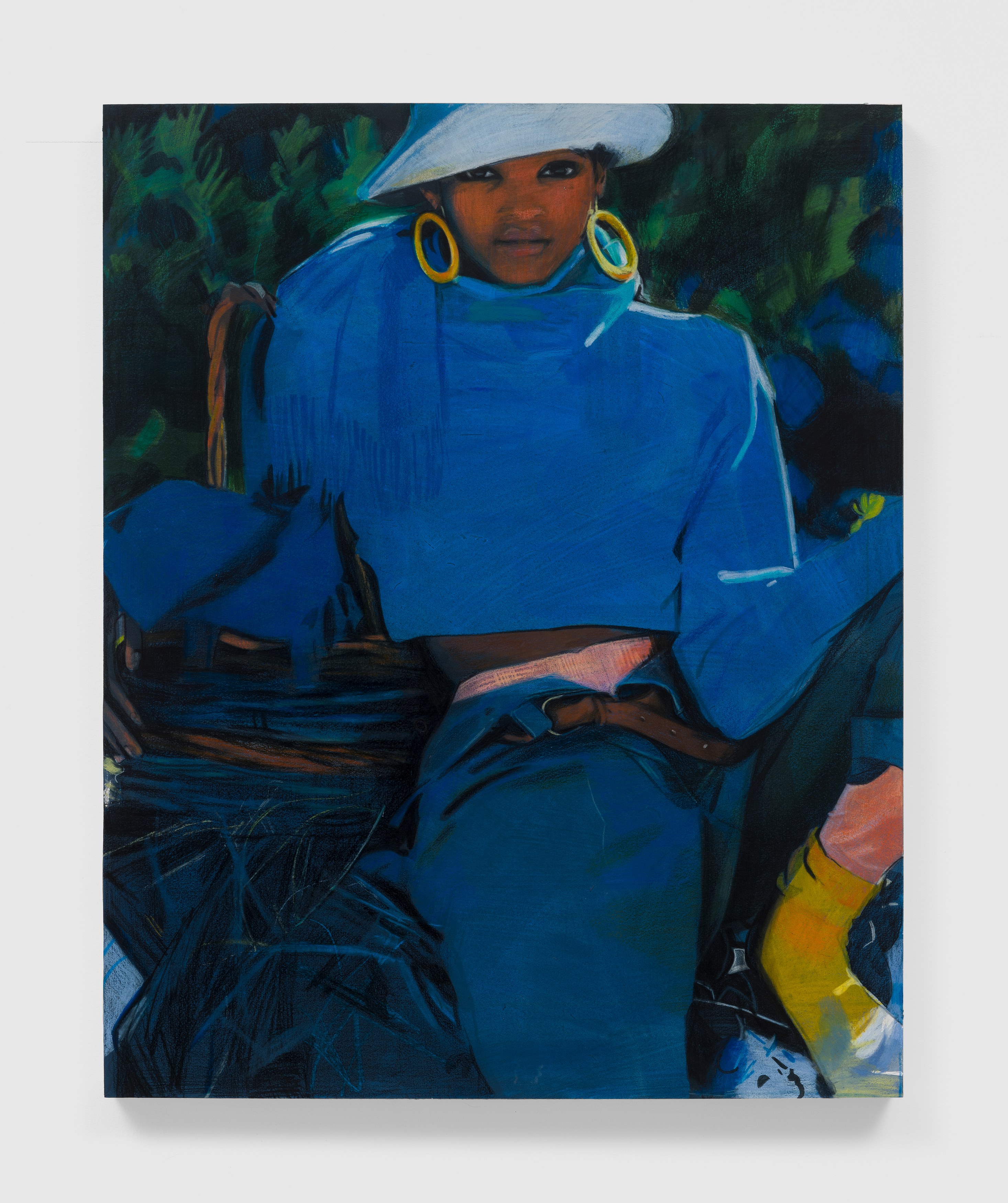 Baby Blue, 2023, Gouache and colored pencil on paper mounted on panel, 30 x 24 in., 76.2 x 61 cm