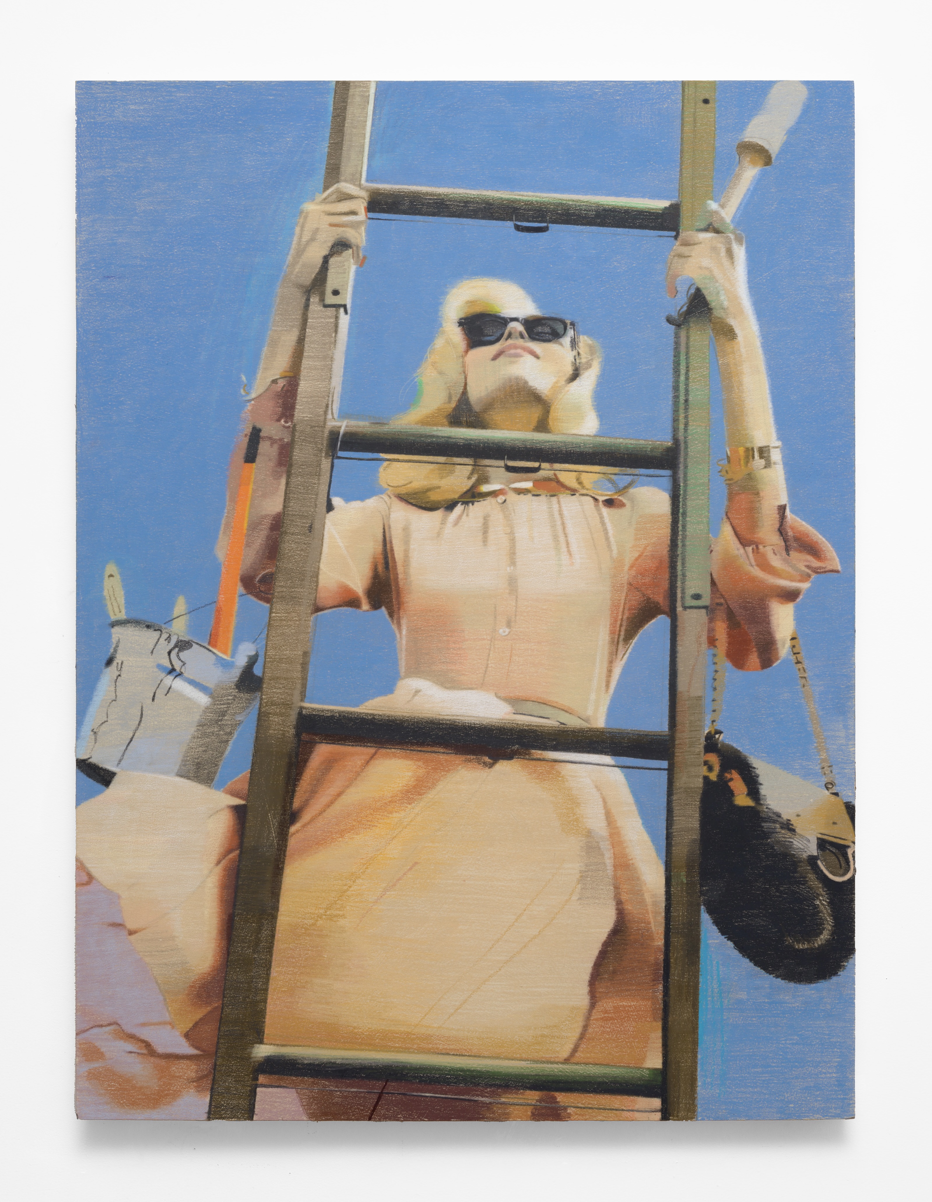 Social Climber, 2026, Colored pencil on wood panel, 40 x 30 in., 101.60 x 76.20 cm, HTA0031