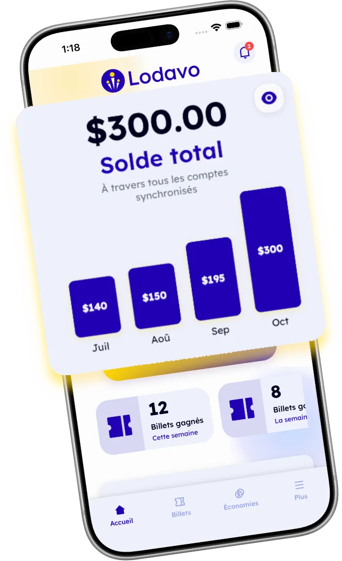 Lodavo app home screen (French)
