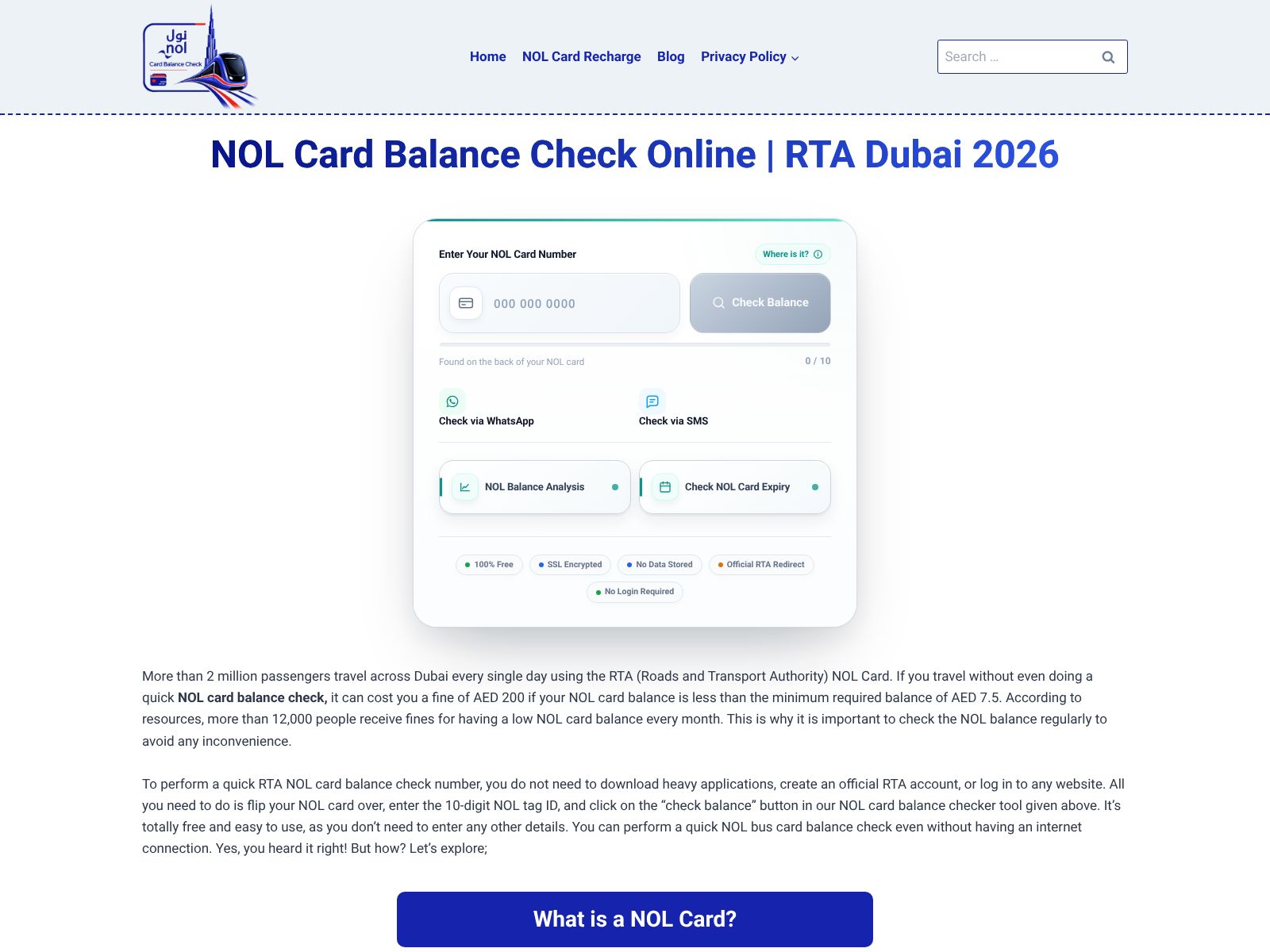 NOL Card Balance Check