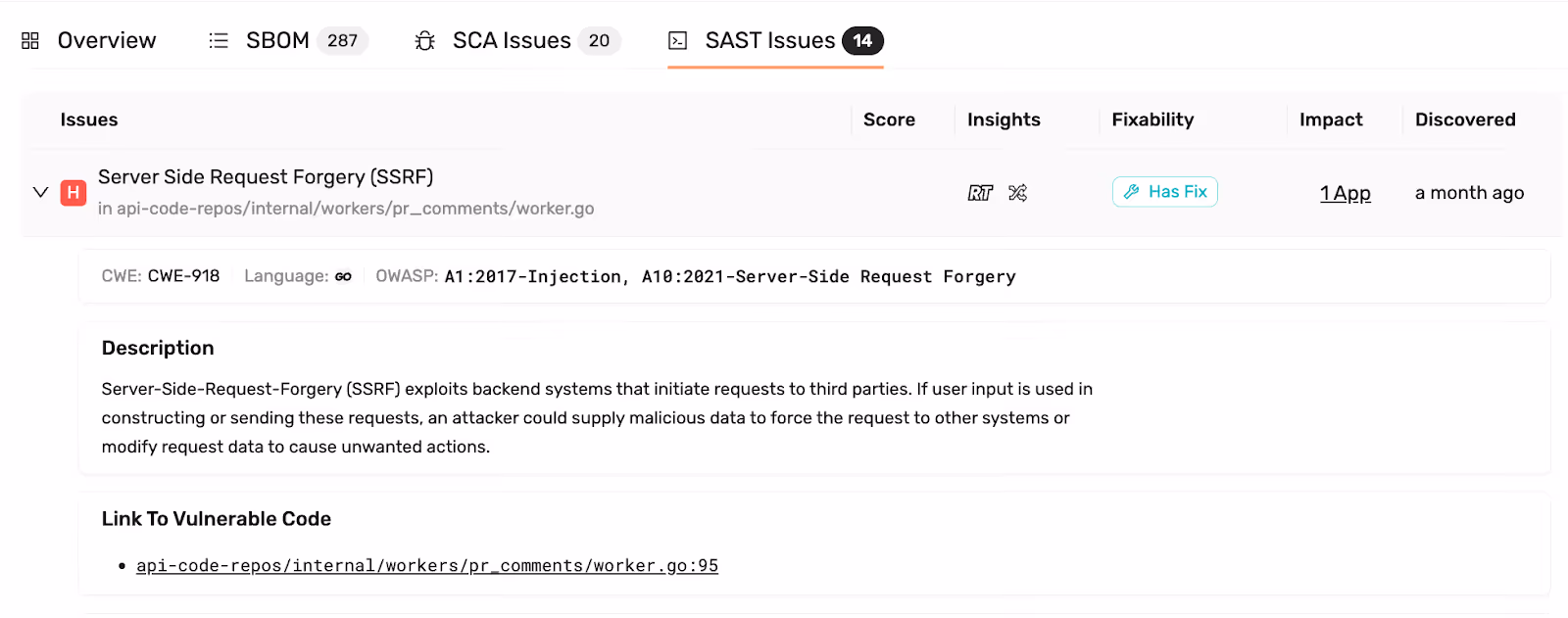 Kodem's SAST solution contextualizes their relevance and potential impact by examining the application's codebase