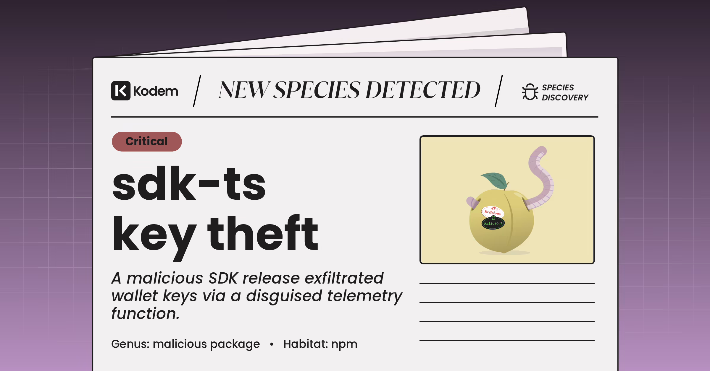 Injective sdk-ts npm Attack: sdk-ts 1.20.21 Wallet Key Theft