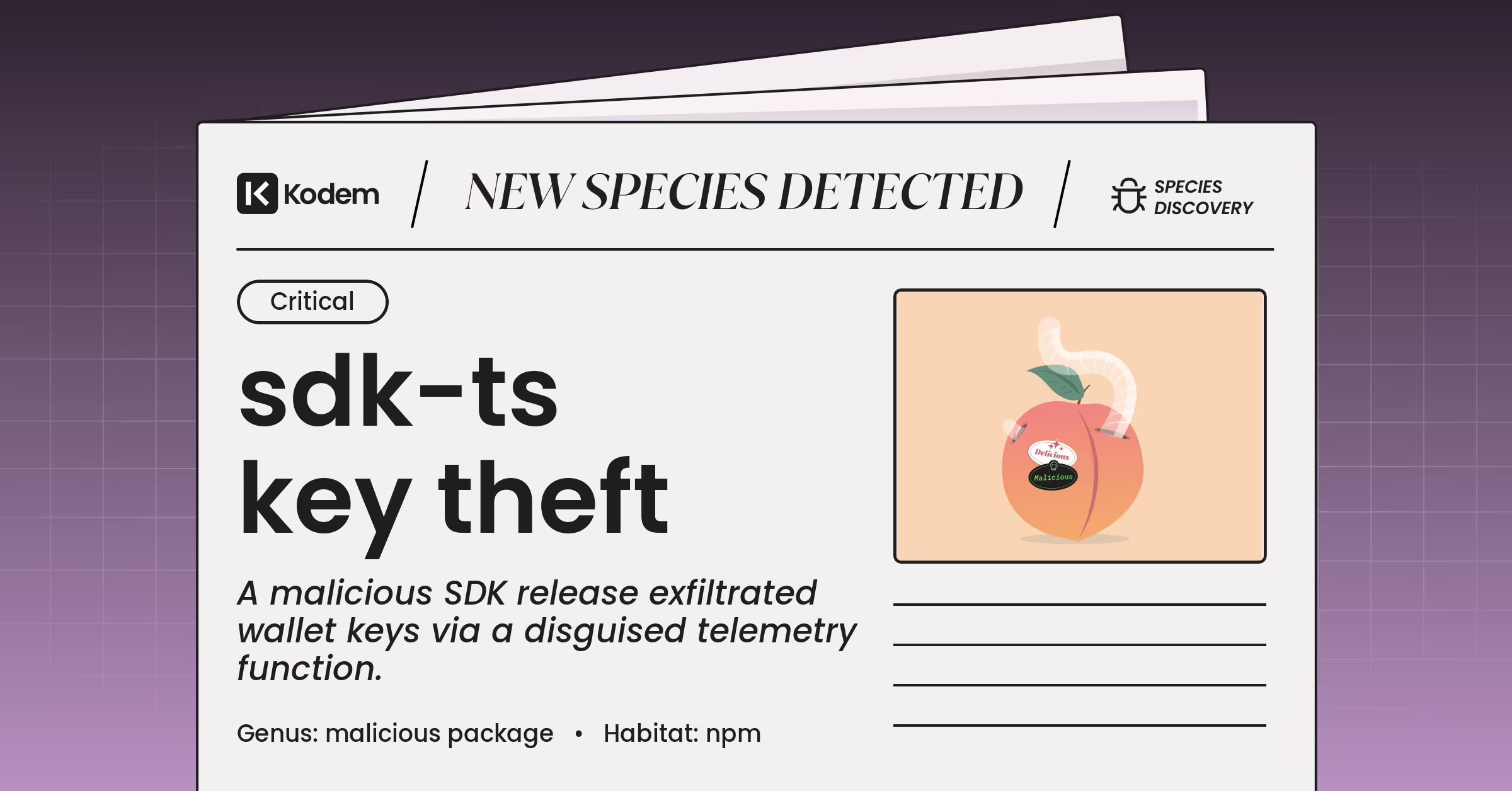 Injective sdk-ts npm Attack: sdk-ts 1.20.21 Wallet Key Theft