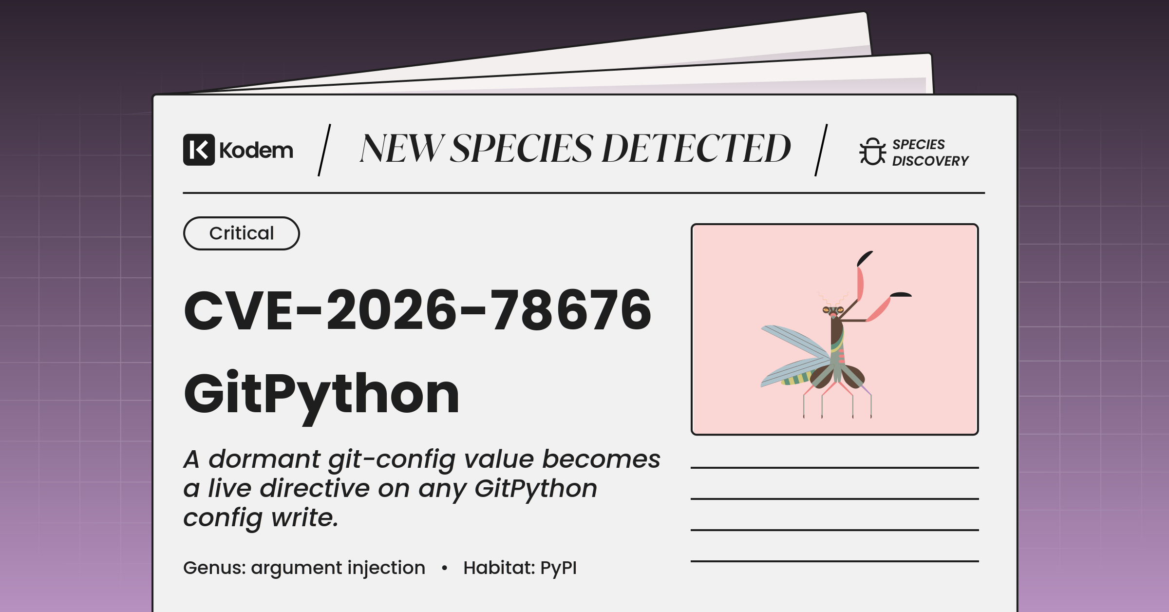 CVE-2026-78676: How a Dormant git-config Value Becomes Code Execution in GitPython