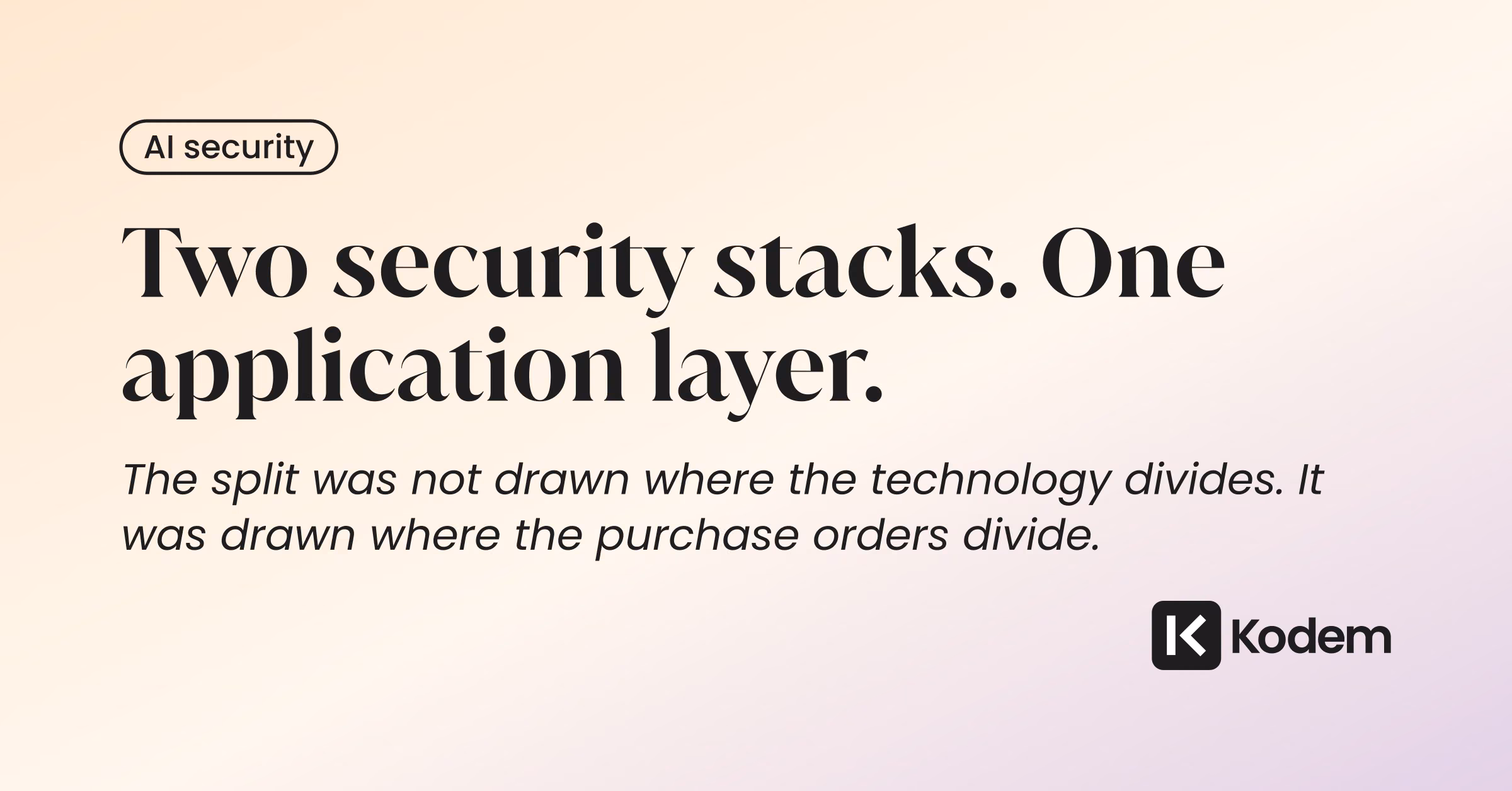 Two Security Stacks, One Application Layer: The Split Is False