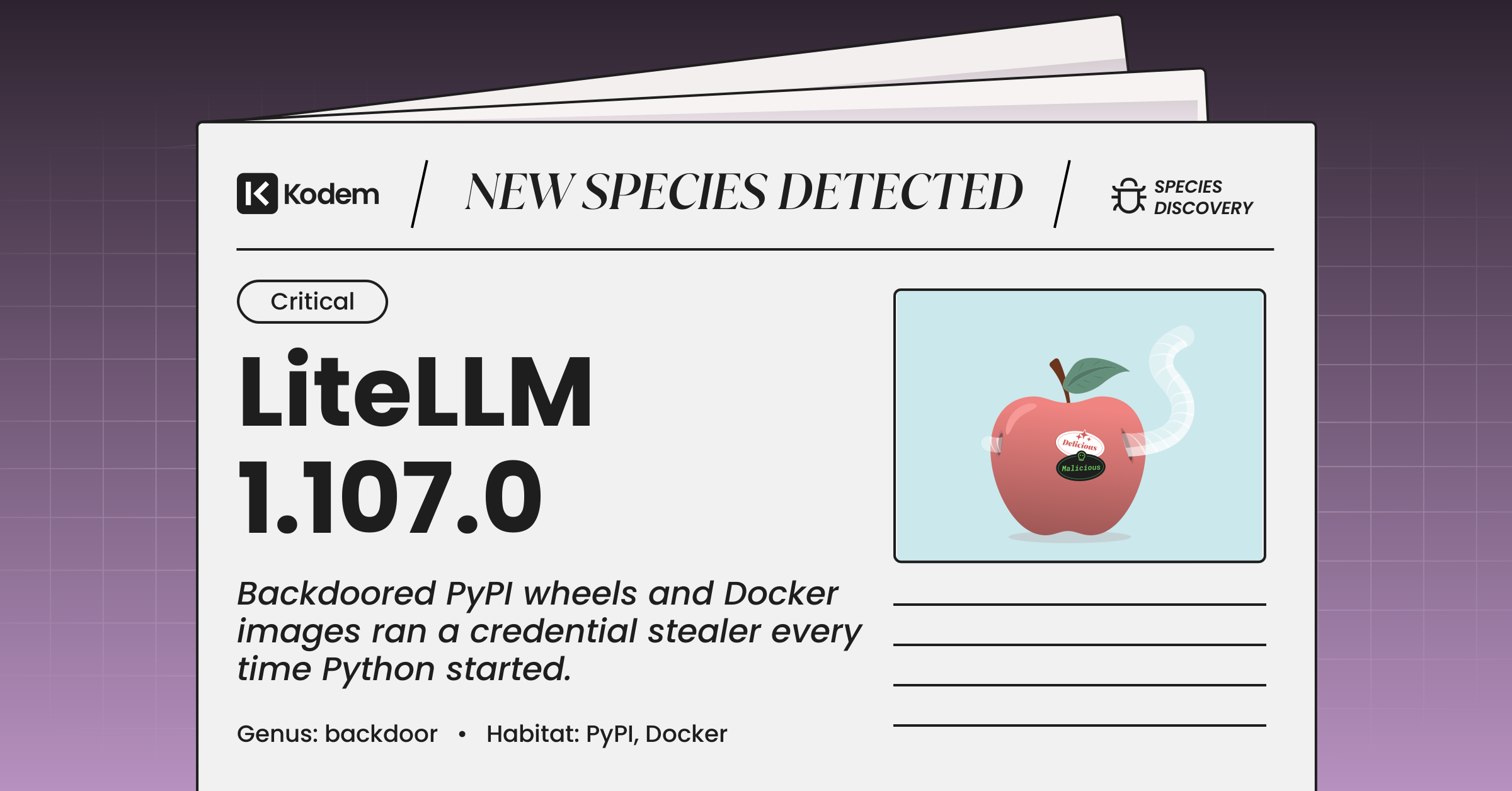 LiteLLM Supply Chain Attack: The 1.107.0 Backdoor That Runs Without an Import