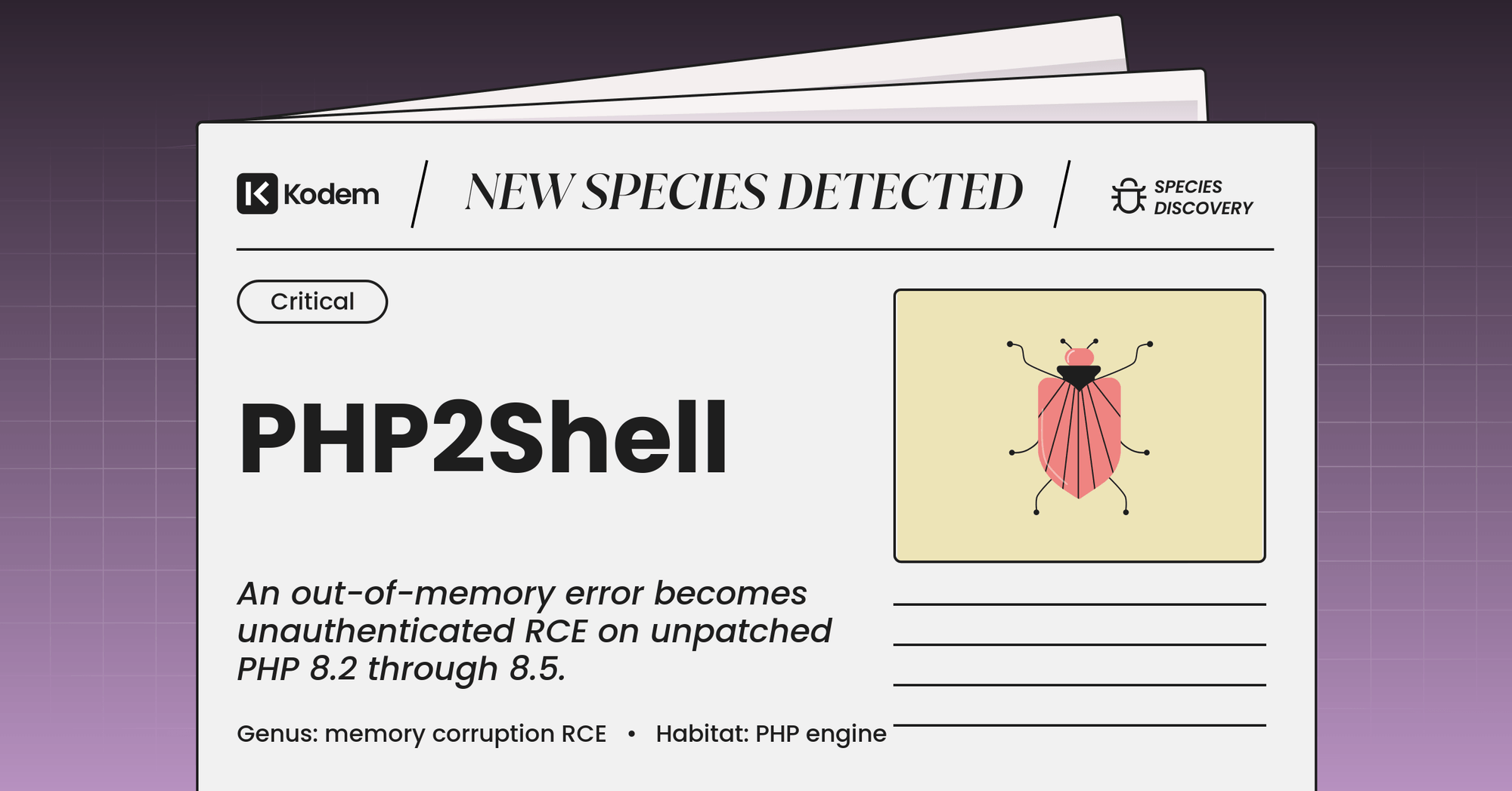 Shell Logo Explained PHP2Shell RCE Breakdown | Versions, Fixes, Runbook | Kodem