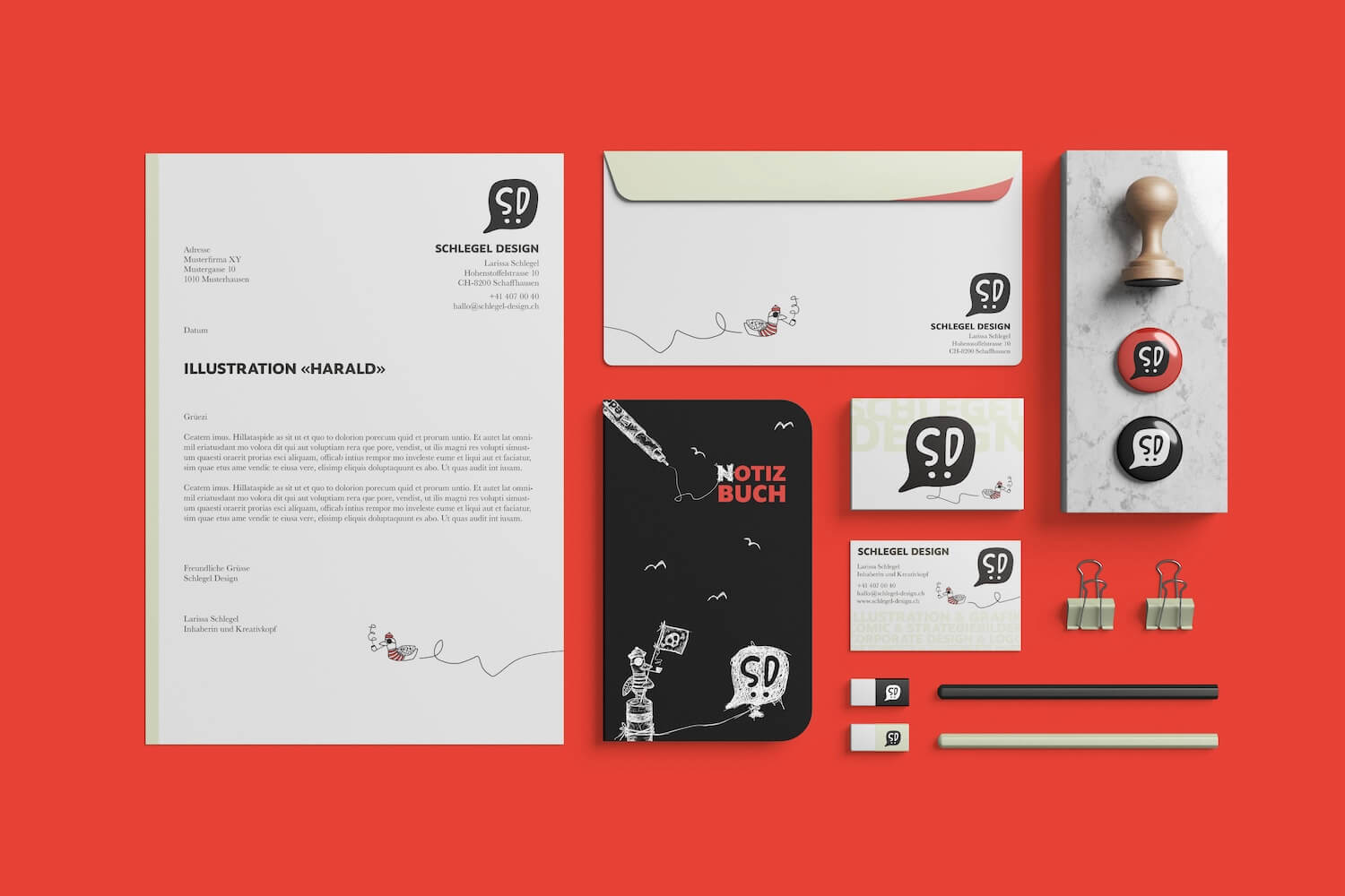 ©SCHLEGEL DESIGN: Briefschaften im Corporate Design von Schlegel Design – Branding, Grafik und Illustrationen von SCHLEGEL DESIGN (Larissa Schlegel).