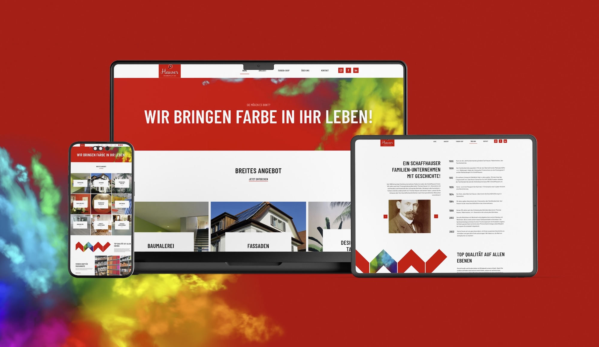 Webdesign für Hauser Malermeister – Illustrationen, Grafik, Webdesign von SCHLEGEL DESIGN: Larissa Schlegel liebt es, deine Botschaft mit Illustrationen, Visualisierungen und frischem Grafik- und Webdesign auf das nächste Level zu bringen.