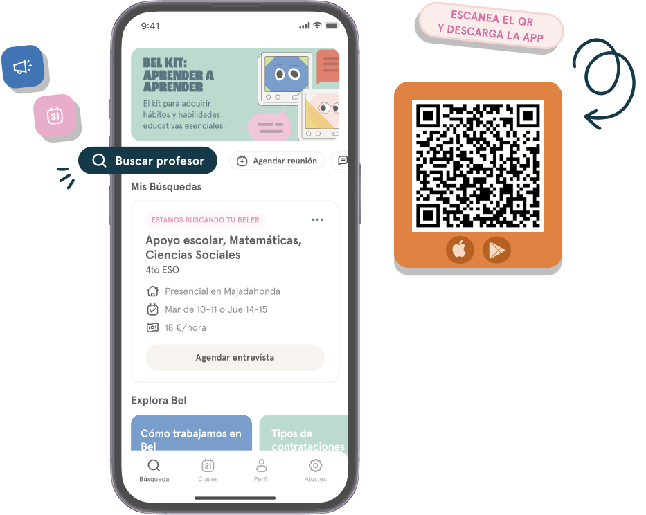  Una madre, un docente y dos alumnos.