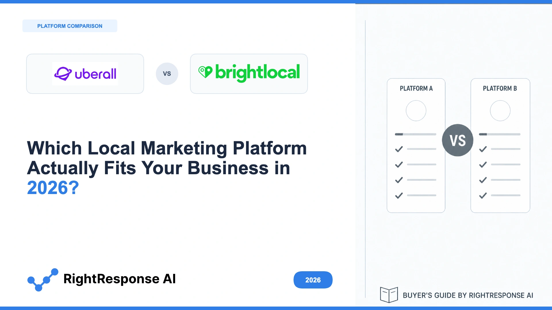 Uberall vs BrightLocal (vs RightResponse AI): Which Local Marketing Platform Actually Fits Your Business in 2026?