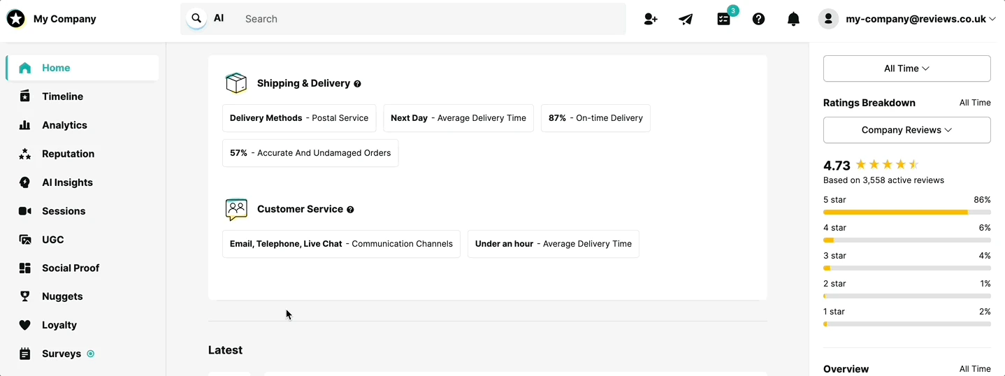 RightResponse AI review response example showing message-informed response generation