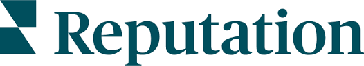 Reputation logo with a dark teal geometric mark and serif wordmark.