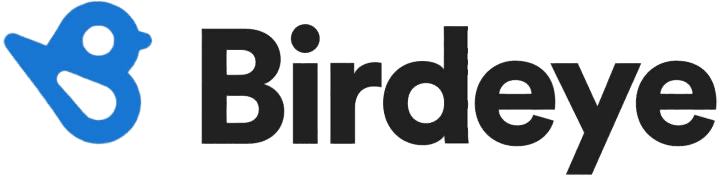Birdeye logo with a blue bird-shaped icon and black wordmark.