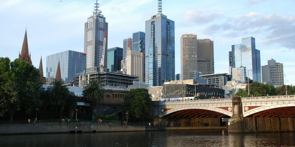 Melbourne city skyline over the Yarra River