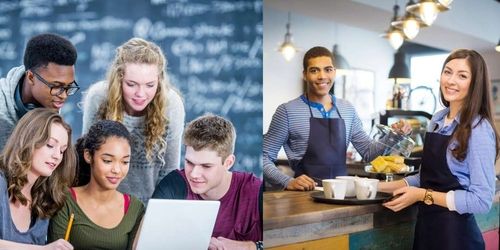 Students attending Trade School and working a part-time job