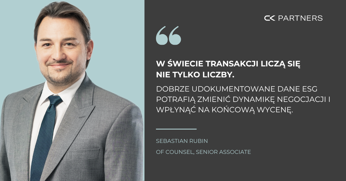Nie tylko liczby – jak ESG wpływa na wycenę i powodzenie transakcji?