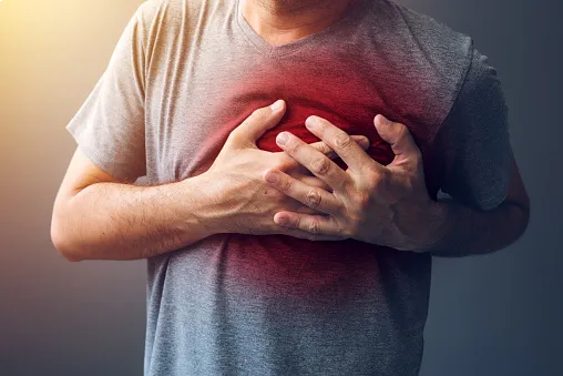 a person pressing in chest