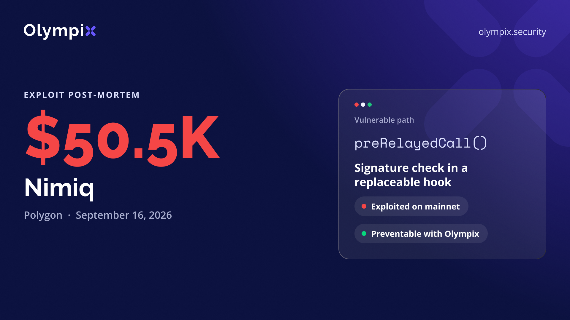 Cover image for "Nimiq's $50.5K Loss and How Olympix Would Have Prevented It"